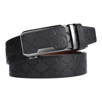 Old Man's Head Business Automatic Buckle Elegance Advanced Cow Leather Leather Belts Men's Black/Coffee