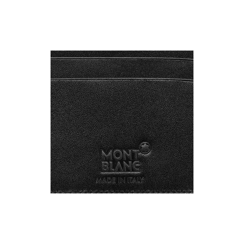 MONTBLANC Cow Leather Card Clip Card Holder Wallets Regular Men's Black/Blue-3