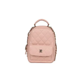 CHANEL Grain Cow Leather Backpack Mini Women's Light Pink