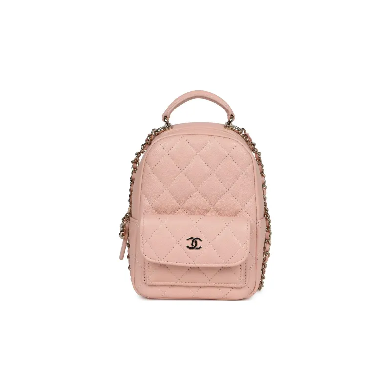 CHANEL Grain Cow Leather Backpack Mini Women's Light Pink-0
