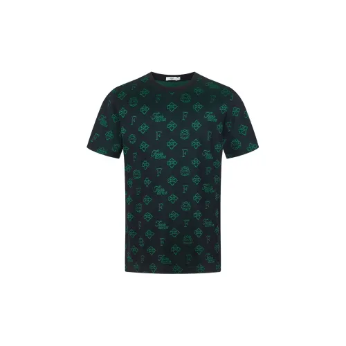 FERRE T-Shirts Men Green Floral Design