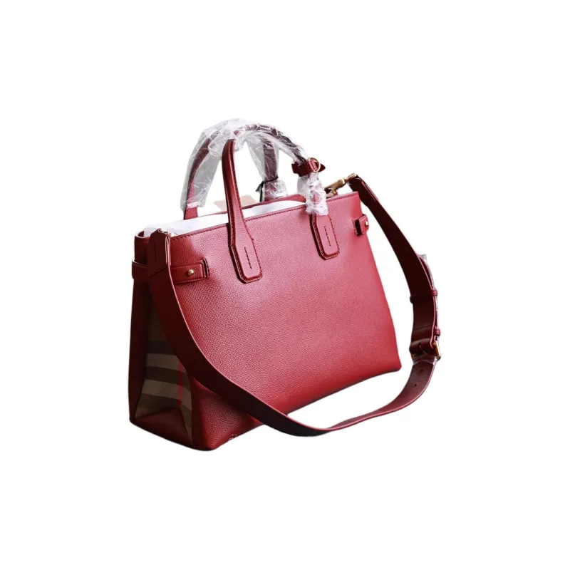 Burberry Cow Leather Portable Crossbody Bag Shoulder Bag Women's Deep Red-1