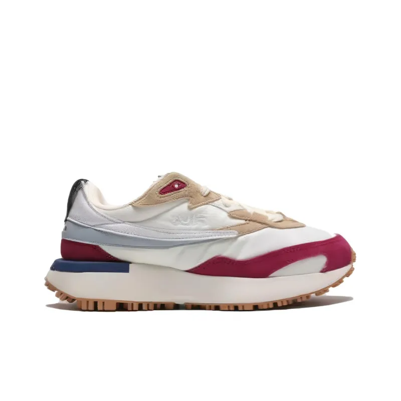 FILA Zagato Durable Breathable Low-Top Running Shoes Unisex White Red-1