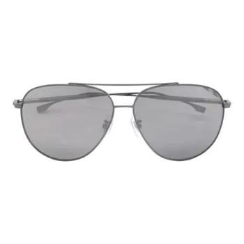 HUGO BOSS Titanium Aviator Sunglasses Men's Gray