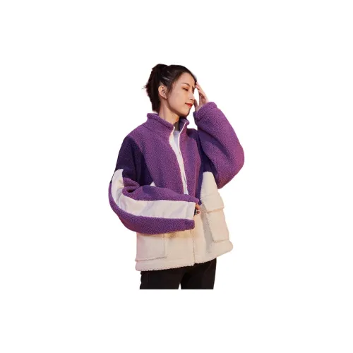 Tonlion Velvet Jackets Women's Purple