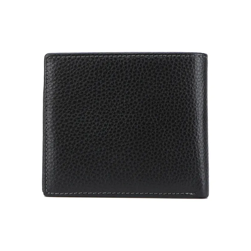 SEPTWOLVES Cow Leather Wallet Men's Black-7