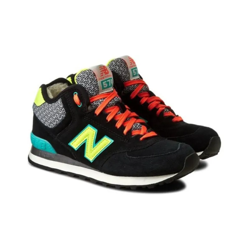 New Balance 574 Mid Cut 'Black Orange Yellow' Women's-2