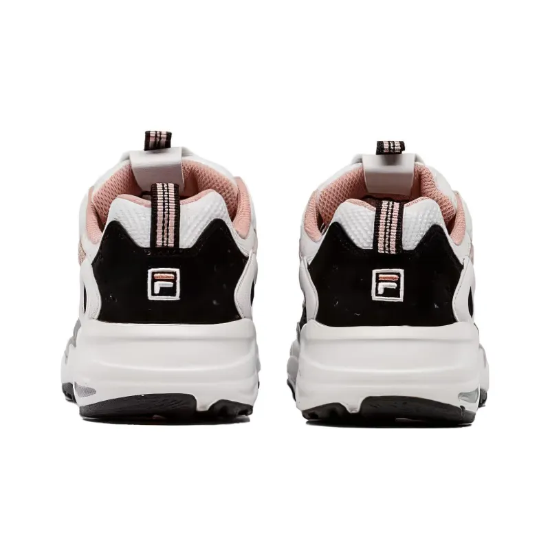 FILA Ray Anti Slip Wear Resistant Lightweight Breathable Low Top Casual Shoes Women's Black White Pink-3