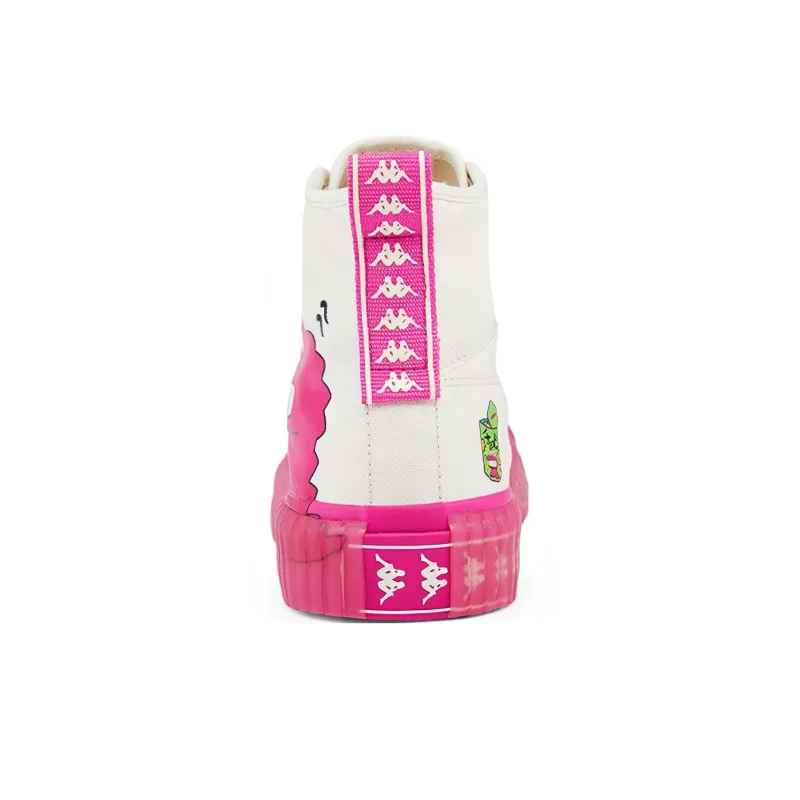 Kappa High Top Skateboard Shoes Unisex White Pink-4