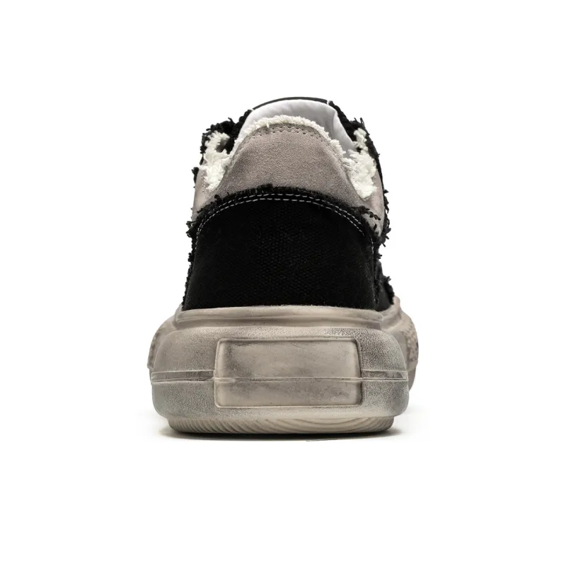 Lady's House Breathable Low-Top Canvas Shoes Men's Black-4