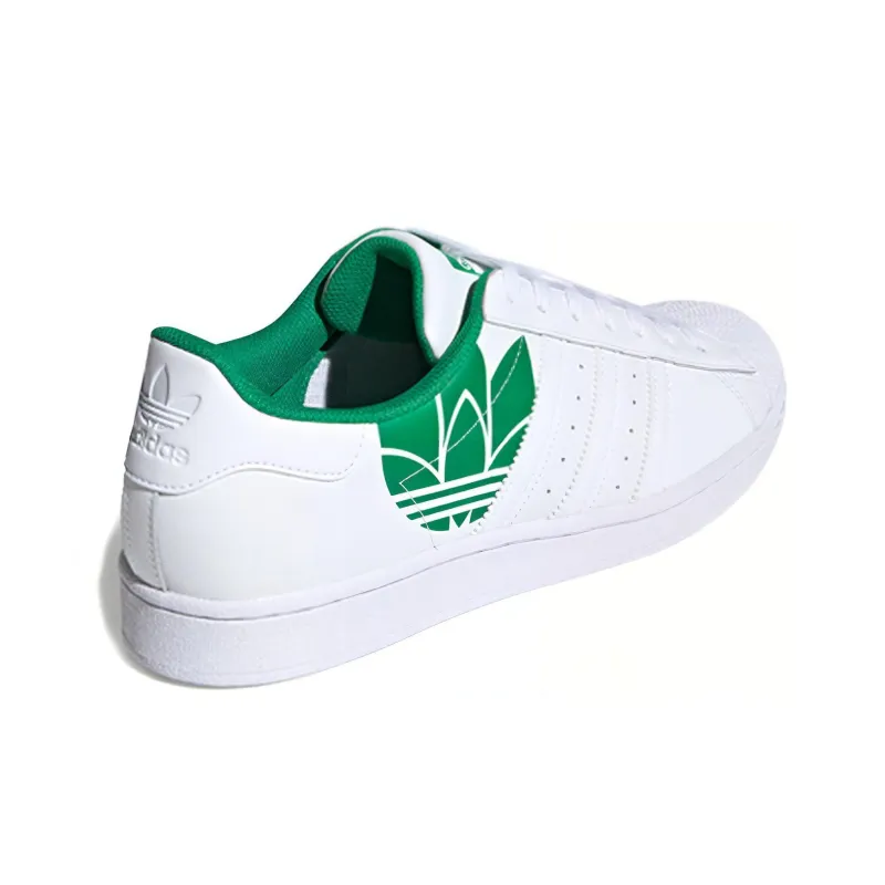 Superstar Adidas Originals 'Trefoil Print White Green'-3