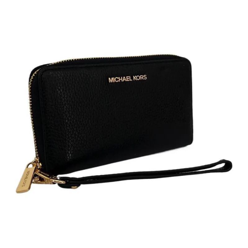 MICHAEL KORS Jet Set Travel Leather Wallet Tubas Women's Black-5