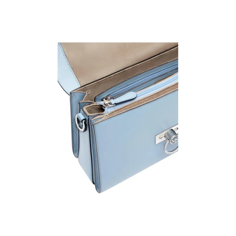 MICHAEL KORS Hendri Cow Leather Shoulder Bag, Crossbody Bag Extra Small Women's Light Blue-4