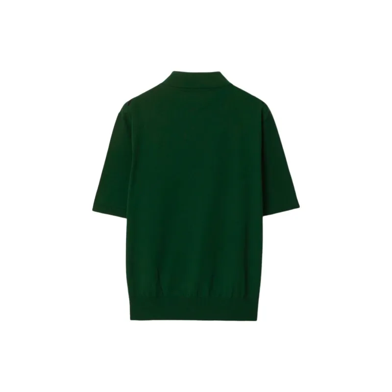 Burberry Checked Ribbed Knit Polo Shirt-1