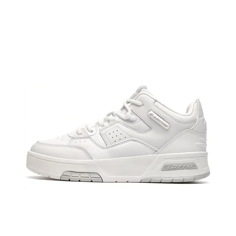 LOTTO Slip-Resistant Water-Resistant High-Top Skateboard Shoes Men's White-0