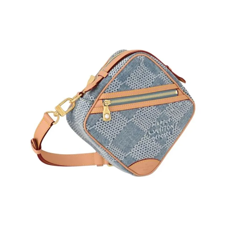 LOUIS VUITTON Chess Messenger Damier Denim 3D Blue Denim-1