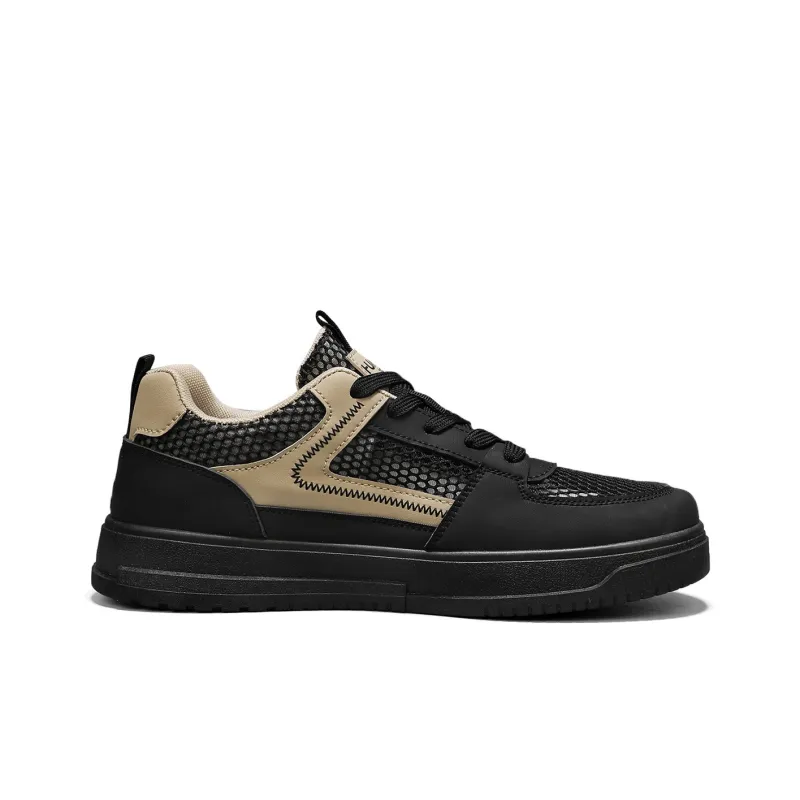 HUANQIU Abrasion Resistant Breathable Low Top Skateboard Shoes Men's Black-1