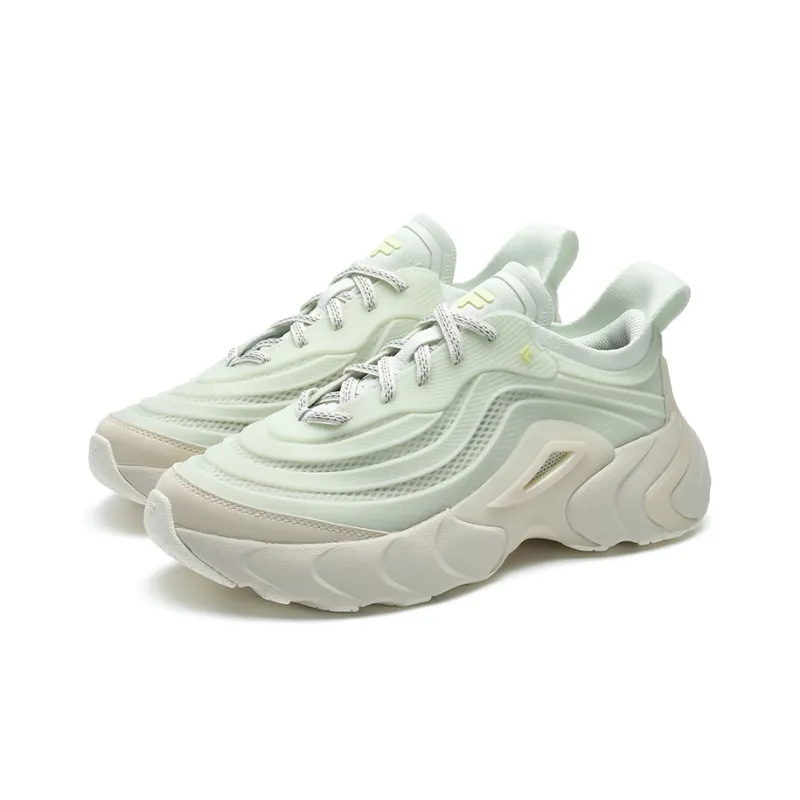FILA FUSION Ray 4 Anti-Slip Wear-Resistant Low-Top Casual Shoes Women's White Green-3
