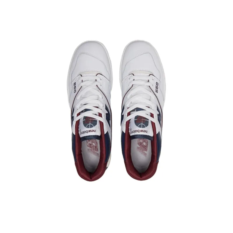 New Balance 550 White Navy Nb Burgundy-3