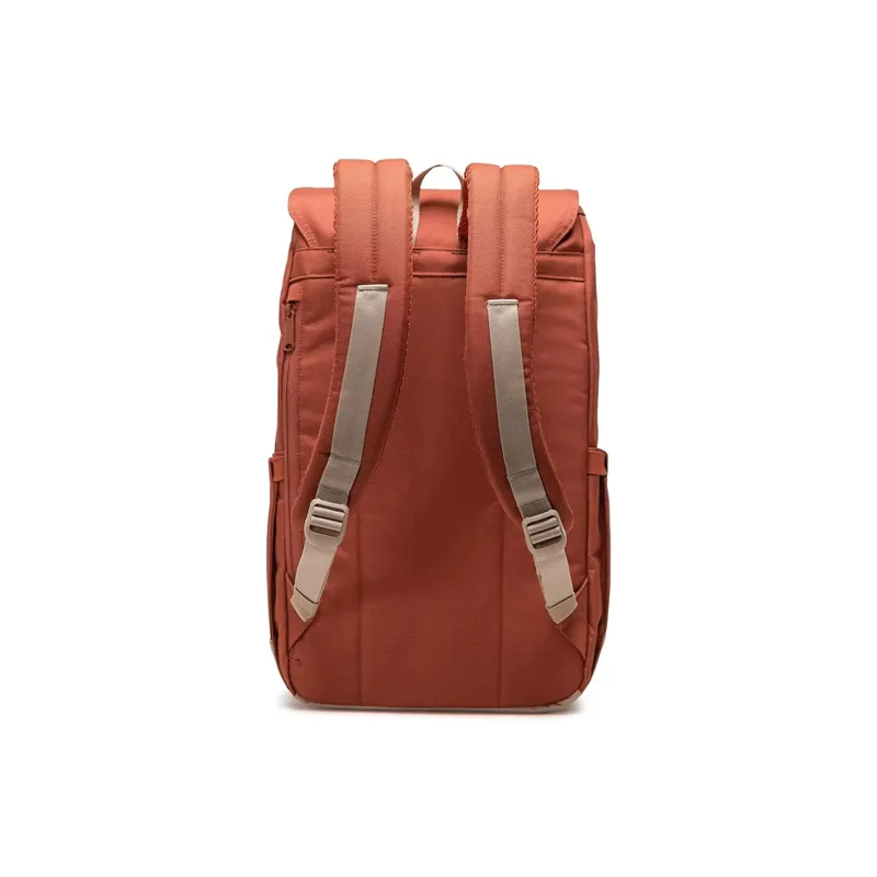 Herschel Recycled Fabric Backpack Unisex Orange Red With Light Brown Accents-1