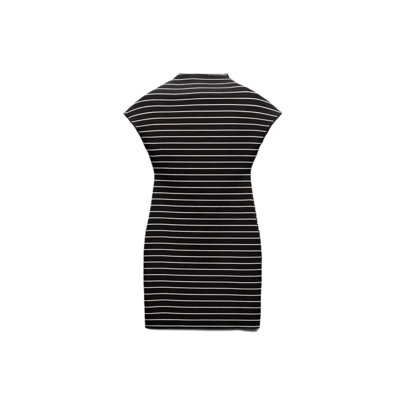 ZARA Short-Sleeved Dresses Women's Black/White-1