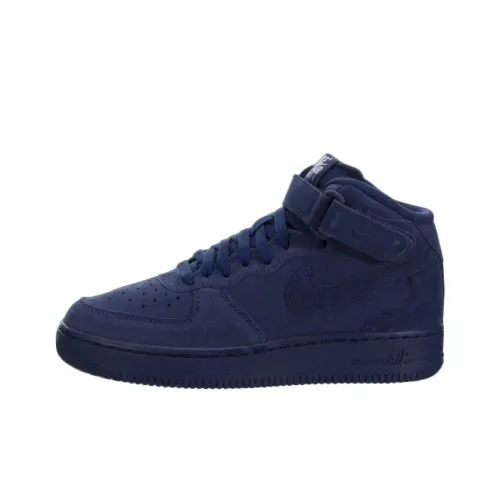 Nike Air Force 1 Skateboard Shoes Women's Mid-Top Blue