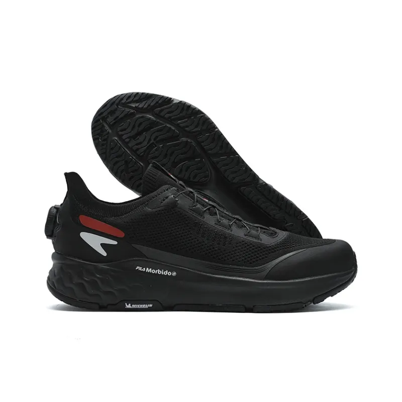 FILA BOA Cushioning Slip Resistant And Abrasion Resistant Low Top Running Shoes Men's Black-3