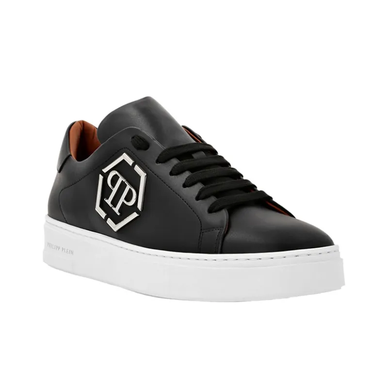 PHILIPP PLEIN Hexagon Low Top Skateboard Shoes Men's Black-2