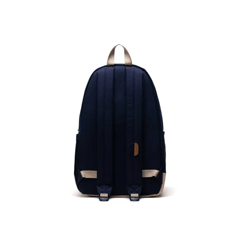 Herschel Recycled Material Backpack Regular Unisex Navy Blue With Light Brown-2