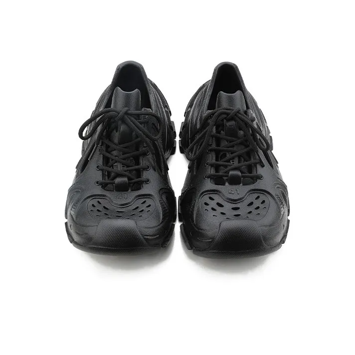 HANQIAORIJI Rakura Series Niche Outdoor Trendy, Dad, Clogs Sports Sandals 4.5cm Unisex Black-4