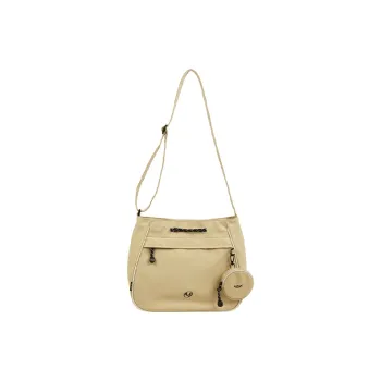 Art Traces Fabric Large Capacity Travel Shoulder Bag Crossbody Bag Pouch Bag Medium Size Unisex Oat Milk