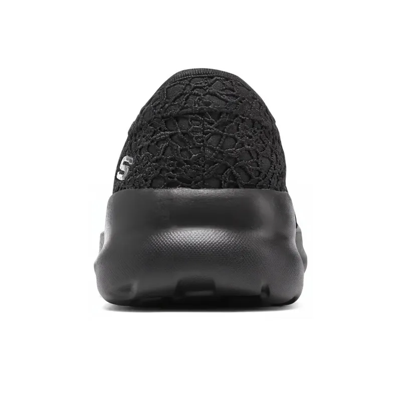 Skechers Cushioning Wear Resistant Low Top Casual Shoes Women's Black-4