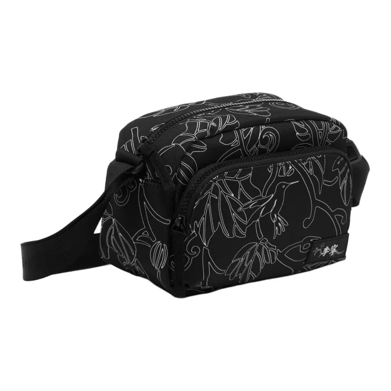LiNing Chinese Culture Series Polyester Crossbody Bag Unisex Black All Over Print-1