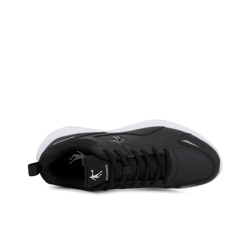 QIAODAN Wear resistant And Lightweight Low Top Running Shoes Men's Black White-3