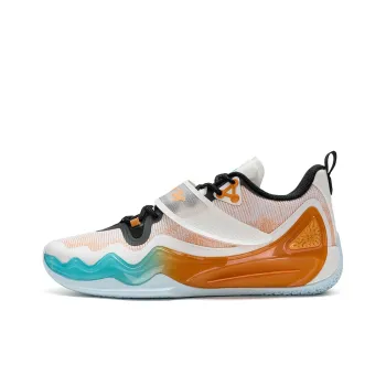 XTEP Lin Frenzy 2 V2 Jlin Wear Resistant Low Top Basketball Shoes Men's Sail White/Orange Yellow
