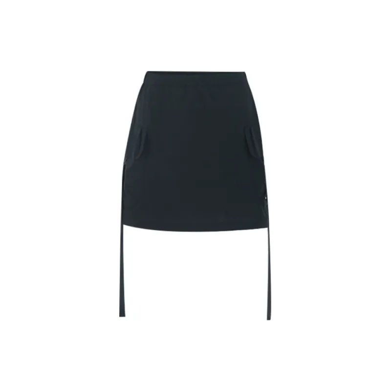 Little Pull Cargo Short Skirts Women's Black-1