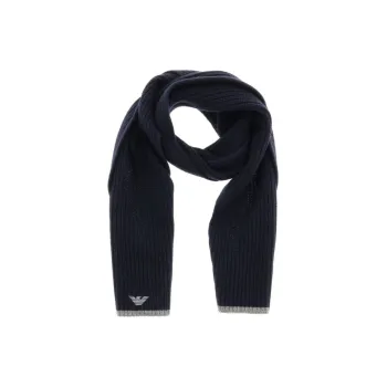 EMPORIO ARMANI Hat And Scarf Set With Embroidered Eagle