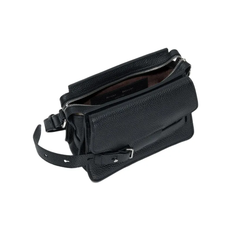 PROENZA SCHOULER Calfskin Saddle Bag Crossbody Shoulder Bag Small Size Women's Black-3