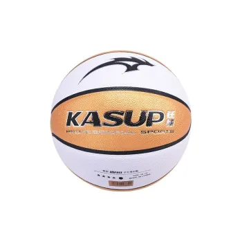 KASUP PU Basketball White Gold Size 7 Training Unisex