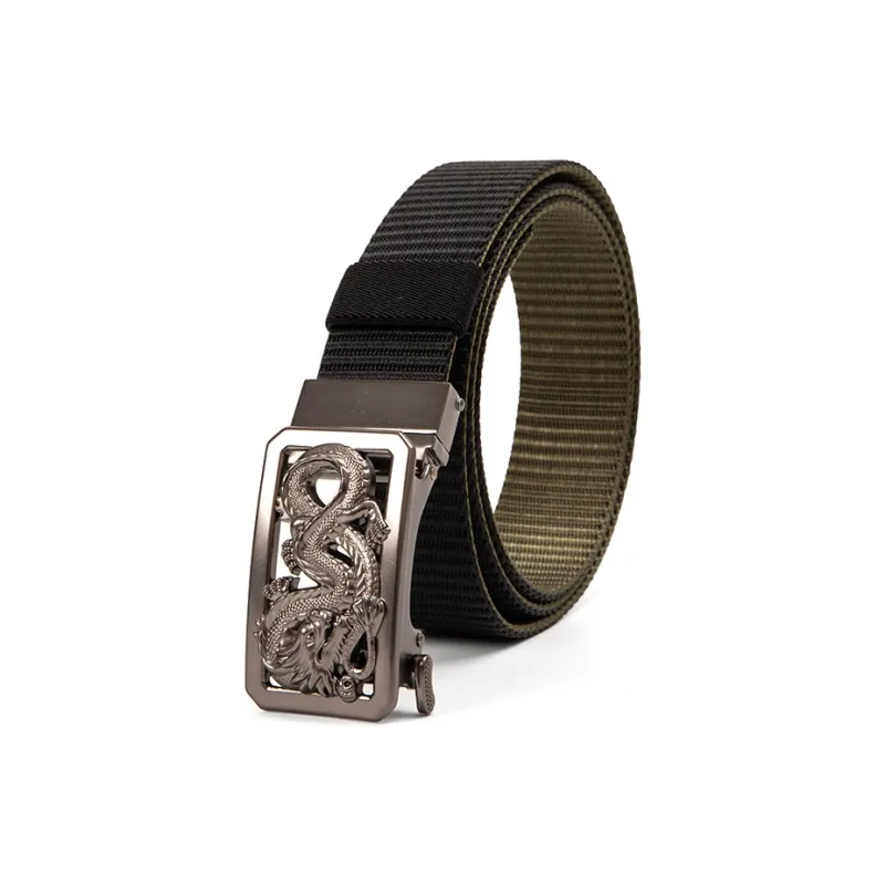 BAIJUAN Double Sided Automatic Buckle Nylon Belts Men's Strap Width 3.5cm-5