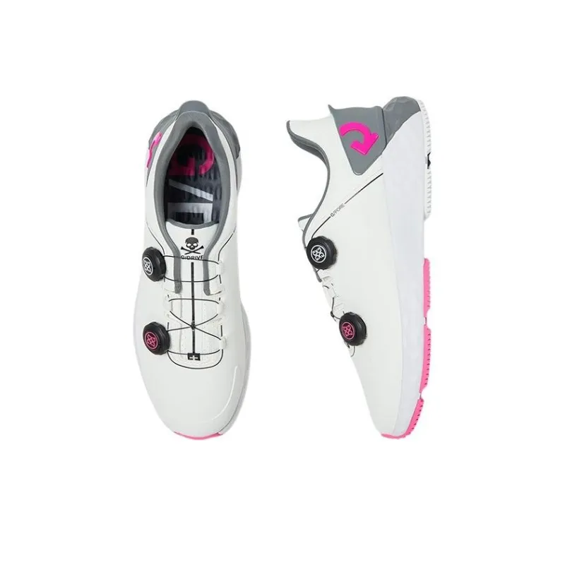 GFORE Cushioned Slip Resistant Low Top Golf Shoes Men's White Gray Pink-1