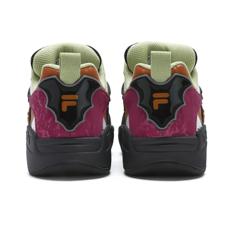 FILA Slip Resistant Low Top Vintage Basketball Shoes Women's Pink White Black-2