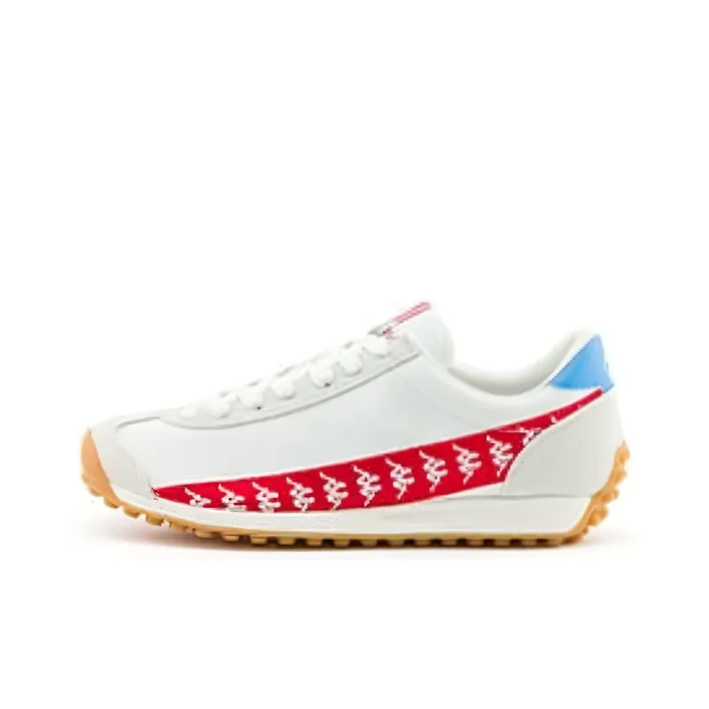 Kappa Anti Slip Wear Resistant Low Top Casual Running Shoes Unisex White Red-0