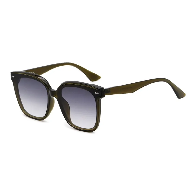 Pair Ponyo TR/Memory Plastic Square Sunglasses Unisex Green-0