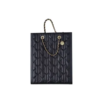 Julychagall Cow Leather Tote Bag Shopping Bag Handbag Women's Black