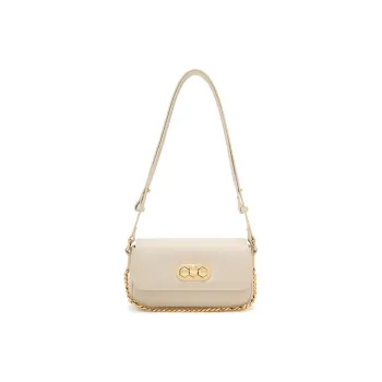 ELLE Leather Shoulder Bag Regular Women's White/Gray/Pink