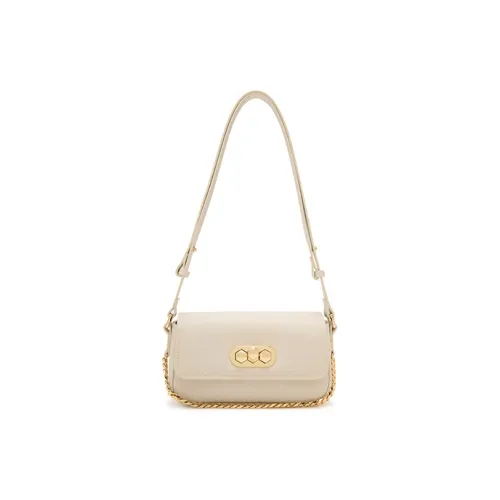 ELLE Leather Shoulder Bag Regular Women's White/Gray/Pink