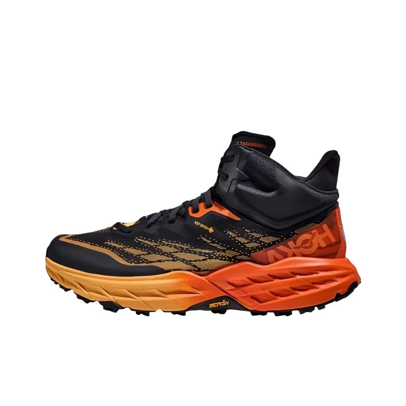 HOKA ONE ONE Speedgoat 5 Mid GORE TEX' Shock Absorbers With Slip Resistant Features Mid Top Running Shoes Unisex Orange-0