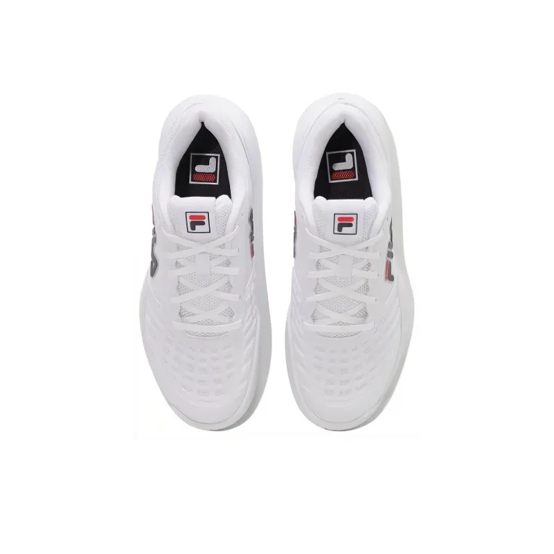 FILA Durable Breathable Low Top Tennis Shoes Unisex White Black-3