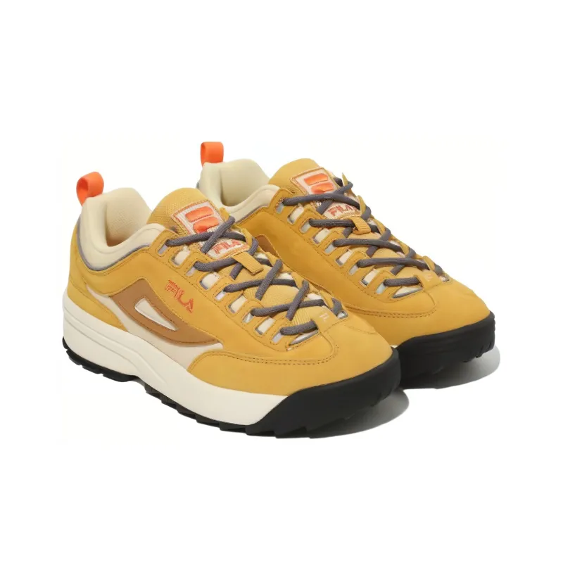 FILA Cushioning Wear Resistant Low Top Chunky Sneakers Unisex Beige Yellow-2